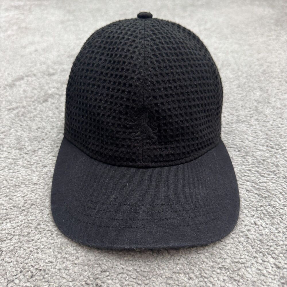 Express Waffle Knit Textured Lion Embroidered Hat Cap Mens S/M Black Casual